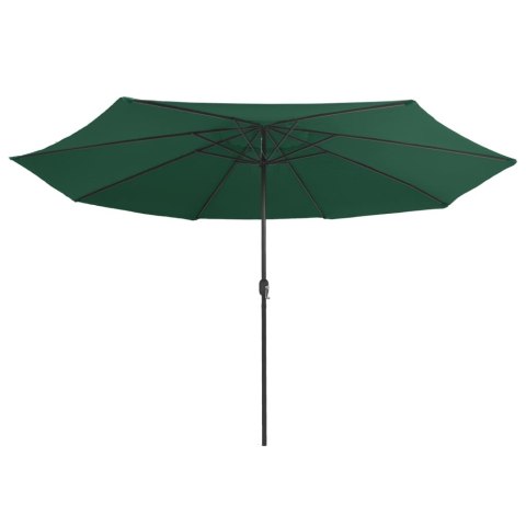 Parasol ogrodowy na metalowym słupku, 390 cm, zielony Parasol ogrodowy na metalowym słupku, 390 cm, zielony