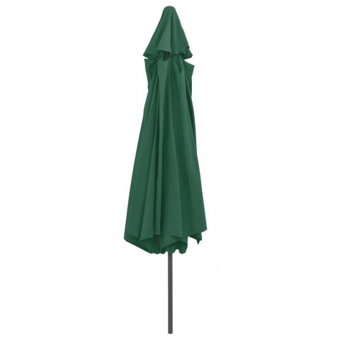 Parasol ogrodowy na metalowym słupku, 390 cm, zielony Parasol ogrodowy na metalowym słupku, 390 cm, zielony