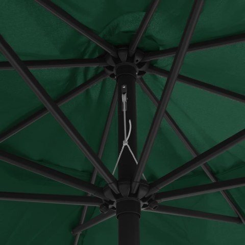 Parasol ogrodowy na metalowym słupku, 390 cm, zielony Parasol ogrodowy na metalowym słupku, 390 cm, zielony