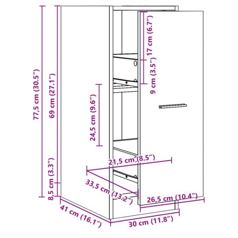 Szafka apteczna, stare drewno, 30x41x77,5 cm Szafka apteczna, stare drewno, 30x41x77,5 cm