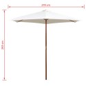  Parasol ogrodowy, 270x270 cm, drewniany, kremowy