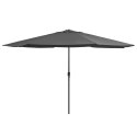  Parasol ogrodowy na metalowym słupku, 390 cm, antracytowy