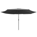  Parasol ogrodowy na metalowym słupku, 390 cm, antracytowy