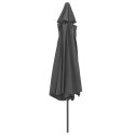  Parasol ogrodowy na metalowym słupku, 390 cm, antracytowy