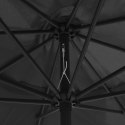  Parasol ogrodowy na metalowym słupku, 390 cm, antracytowy