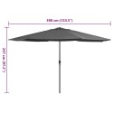  Parasol ogrodowy na metalowym słupku, 390 cm, antracytowy