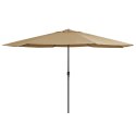  Parasol ogrodowy na metalowym słupku, 390 cm, taupe