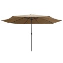  Parasol ogrodowy na metalowym słupku, 390 cm, taupe