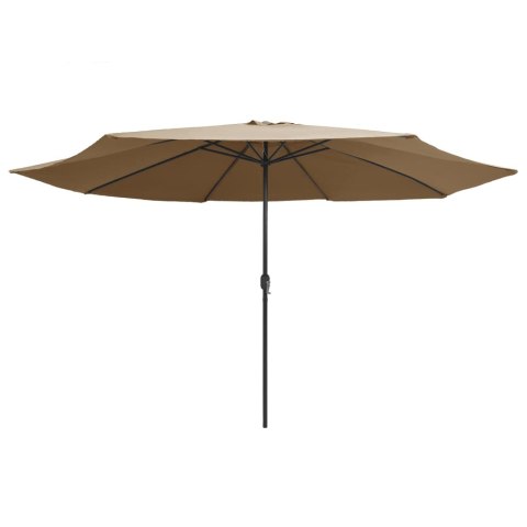 Parasol ogrodowy na metalowym słupku, 390 cm, taupe Parasol ogrodowy na metalowym słupku, 390 cm, taupe