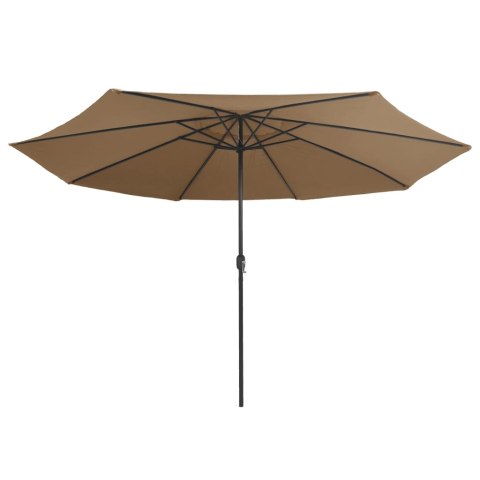 Parasol ogrodowy na metalowym słupku, 390 cm, taupe Parasol ogrodowy na metalowym słupku, 390 cm, taupe