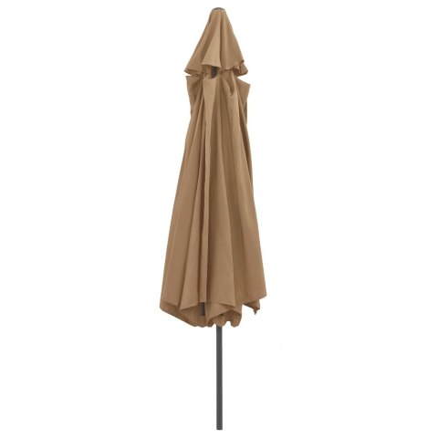 Parasol ogrodowy na metalowym słupku, 390 cm, taupe Parasol ogrodowy na metalowym słupku, 390 cm, taupe