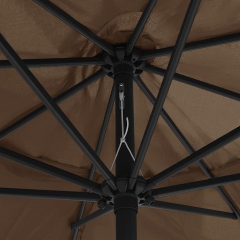 Parasol ogrodowy na metalowym słupku, 390 cm, taupe Parasol ogrodowy na metalowym słupku, 390 cm, taupe
