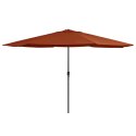  Parasol ogrodowy na metalowym słupku, 390 cm, terakota