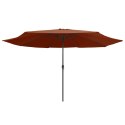  Parasol ogrodowy na metalowym słupku, 390 cm, terakota