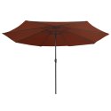  Parasol ogrodowy na metalowym słupku, 390 cm, terakota