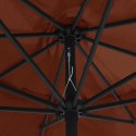  Parasol ogrodowy na metalowym słupku, 390 cm, terakota