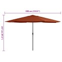  Parasol ogrodowy na metalowym słupku, 390 cm, terakota