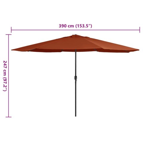 Parasol ogrodowy na metalowym słupku, 390 cm, terakota Parasol ogrodowy na metalowym słupku, 390 cm, terakota