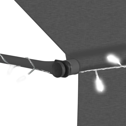 Ręcznie zwijana markiza z LED, 400 cm, antracytowa Ręcznie zwijana markiza z LED, 400 cm, antracytowa