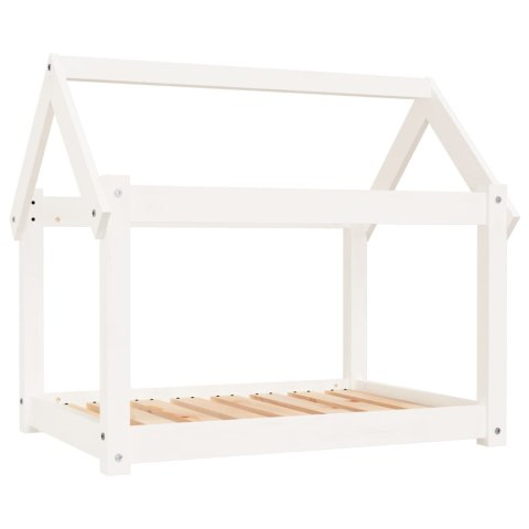 Legowisko dla psa, białe, 81x60x70 cm, lite drewno sosnowe Legowisko dla psa, białe, 81x60x70 cm, lite drewno sosnowe
