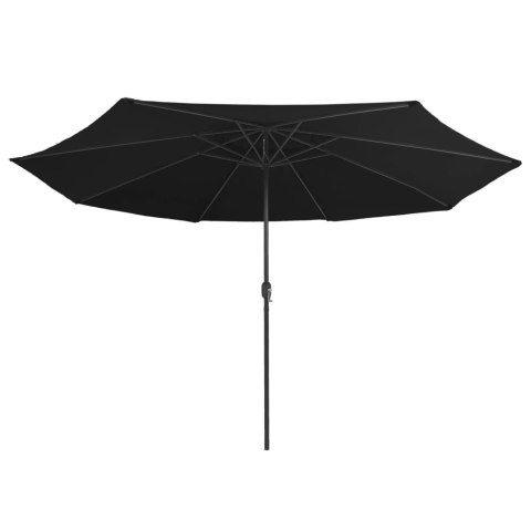Parasol ogrodowy na metalowym słupku, 390 cm, czarny Parasol ogrodowy na metalowym słupku, 390 cm, czarny