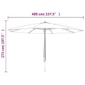  Parasol ogrodowy na drewnianym słupku, terakotowy, 400x273 cm