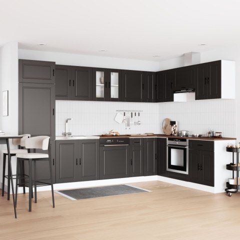 Szafka pod zlew vidaXL ""Porto"" z czarnym zlewem 80x46x84,5 cm z materiału drewnopochodnego
