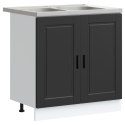 Szafka pod zlew vidaXL ""Porto"" z czarnym zlewem 80x46x84,5 cm z materiału drewnopochodnego