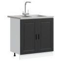 Szafka pod zlew vidaXL ""Porto"" z czarnym zlewem 80x46x84,5 cm z materiału drewnopochodnego