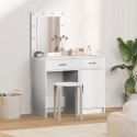  Zestaw 2-częściowy toaletki z LED - Białe drewno inżynieryjne