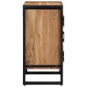  Szafka na buty Czarna 30x30x40 cm Lite drewno akacjowe i stal