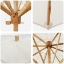 Parasol Ogrodowy vidaXL Kremowy 217x230 cm z Bambusa
