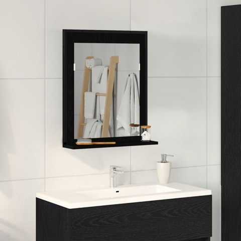Lustro łazienkowe vidaXL Czarny Dąb 50x12x60 cm Materiał drewnopochodny