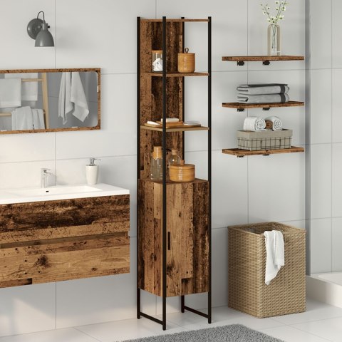 Szafka łazienkowa vidaXL Stare drewno 33x33x185,5 cm Drewno inżynieryjne