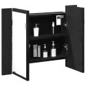 Lustro do łazienki LED vidaXL z szafką w czarnym dębie 60x12x45 cm z materiału drewnopochodnego