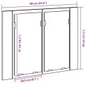 Lustro do łazienki LED vidaXL z szafką w czarnym dębie 60x12x45 cm z materiału drewnopochodnego