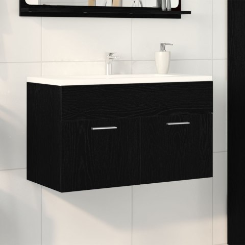 Szafka pod umywalkę vidaXL, czarny dąb, 80x38,5x46 cm, drewno inżynieryjne
