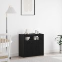Szafka vidaXL z oświetleniem LED, czarny dąb, 80x35x75 cm, z materiału drewnopochodnego