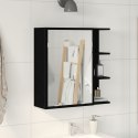 Szafka z lustrem do łazienki vidaXL Czarny Dąb 62,5x20,5x64cm Z materiałów drewnopochodnych