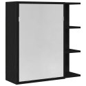 Szafka z lustrem do łazienki vidaXL Czarny Dąb 62,5x20,5x64cm Z materiałów drewnopochodnych