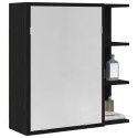 Szafka z lustrem do łazienki vidaXL Czarny Dąb 62,5x20,5x64cm Z materiałów drewnopochodnych