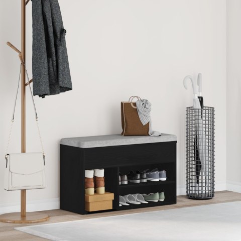 Ławka do przedpokoju vidaXL Czarny Dąb 60x30x45 cm z drewna inżynieryjnego