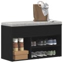 Ławka do przedpokoju vidaXL Czarny Dąb 60x30x45 cm z drewna inżynieryjnego