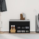 Ławka do przedpokoju vidaXL Czarny Dąb 60x30x45 cm z drewna inżynieryjnego