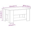 Stolik kawowy vidaXL z czarnego dębu 79x49x41 cm z drewna inżynieryjnego