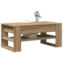 Stolik kawowy vidaXL z dębu artisan 102x55x45 cm z drewna inżynieryjnego