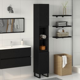 Szafka Łazienkowa vidaXL Czarny Dąb 30x30x190 cm Z Drewna Technicznego