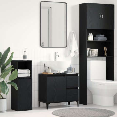 Szafka pod zlew vidaXL, Czarny Dąb, 65x33x60 cm, z materiału drewnopochodnego