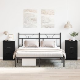  Stolik nocny 2 sztuki Czarny Dąb 40x65x65 cm Wykonany z materiału drewnopochodnego