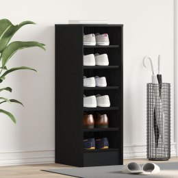 VidaXL Szafka na buty Czarny Dąb 31,5x35x90 cm z materiału drewnopochodnego